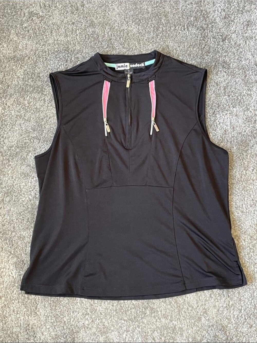 EC Jamie Sadock Black / Pink Sleeveless Lightweight Top - Size XL